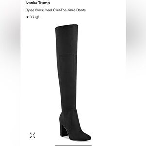 Ivanka Trump Black Over the Knee Boots with Chunky Heel